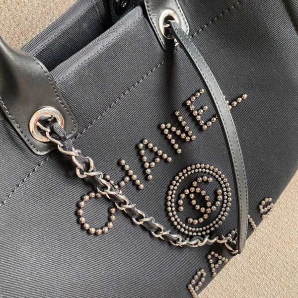 Chanel Deauville Tote 40cm Tweed Bag with Pearl Embroidery Spring/Summer Collection, Black - Image 4