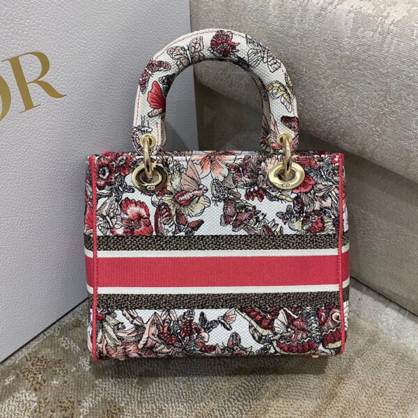 Christian Dior Medium Lady D-Lite Bag 24cm Red - Image 4
