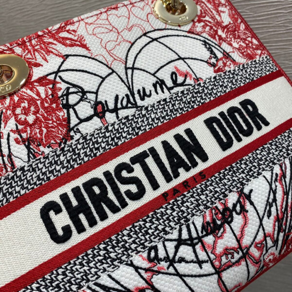 Christian Dior Medium Lady D-Lite Bag 24cm Red - Image 4