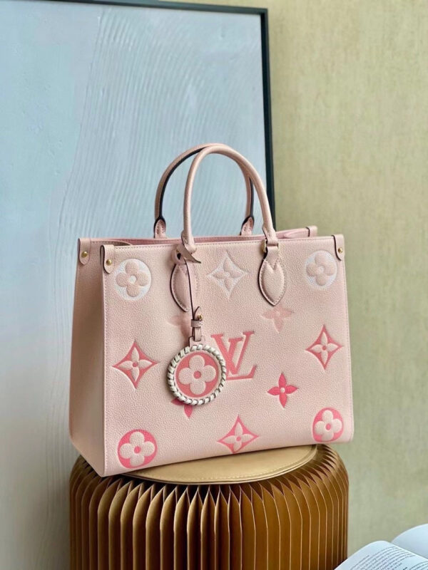 Louis Vuitton By The Pool OnTheGo MM Bag 35cm Monogram Empreinte Canvas Leather Spring/Summer Collection M45717 Rosebud