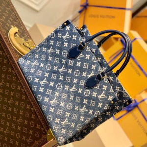 Louis Vuitton Onthego MM Tote Navy Blue 32cm