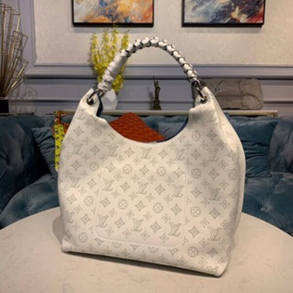 Louis Vuitton Carmel Mahina Bag 40cm Mahina Calf Leather Canvas Spring/Summer Collection M53188, White - Image 5