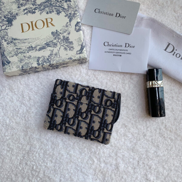 Christian Dior Saddle Flap Card Holder Black Wallet 11cm - Image 6