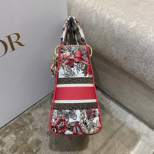 Christian Dior Medium Lady D-Lite Bag 24cm Red - Image 5