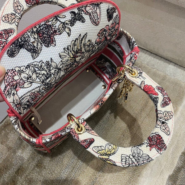 Christian Dior Medium Lady D-Lite Bag 24cm Red - Image 7