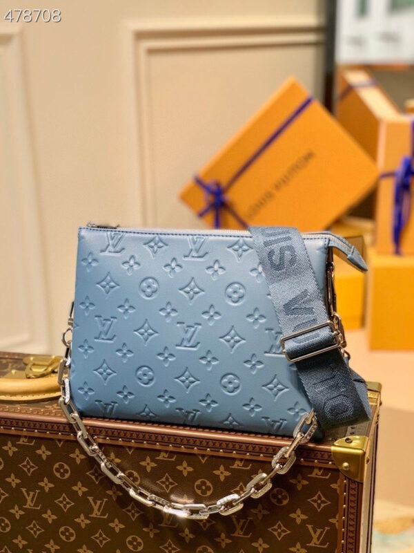 Louis Vuitton Coussin PM Bag 26cm Monogram Embossed Puffy Lambskin Leather Spring/Summer Collection M57793 Light Blue