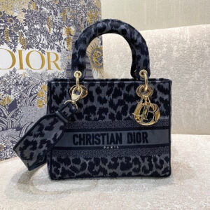 Christian Dior Medium Lady D-Lite Bag 24cm Leopard