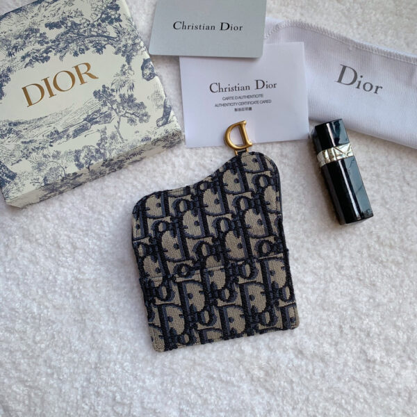 Christian Dior Saddle Flap Card Holder Black Wallet 11cm - Image 5