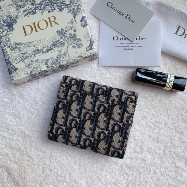 Christian Dior Saddle Flap Card Holder Black Wallet 11cm - Image 5
