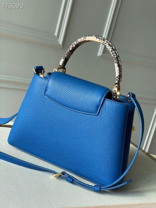 Louis Vuitton Woven Capucines Python Handle Bag 27cm Taurillon Leather Spring/Summer Collection N98388 Blue - Image 5