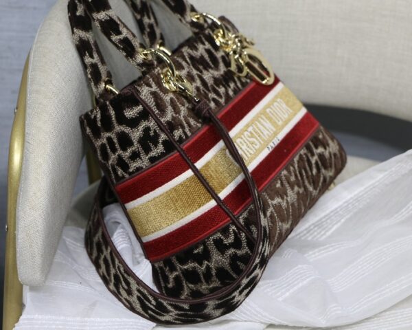 Christian Dior Medium Lady D-Lite Bag 24cm Leopard Brown - Image 2