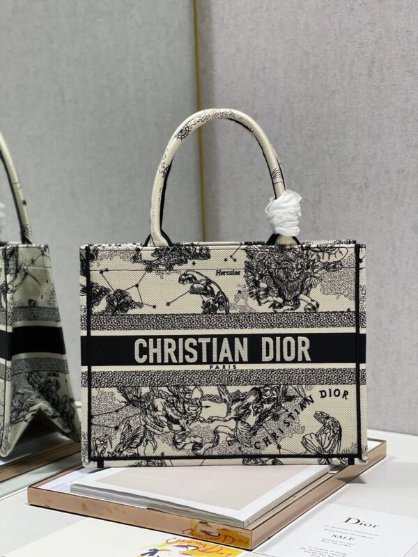 Christina Dior Medium Book Tote Bag 36cm Black/White