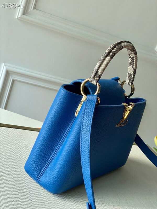 Louis Vuitton Woven Capucines Python Handle Bag 27cm Taurillon Leather Spring/Summer Collection N98388 Blue - Image 2
