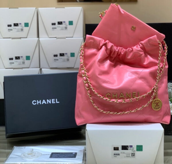 Chanel 22 Large Handbag 37cm Pink - Image 7