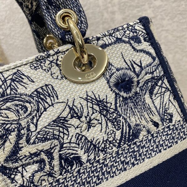 Christian Dior Medium Lady D-Lite Bag 24cm Blue - Image 4