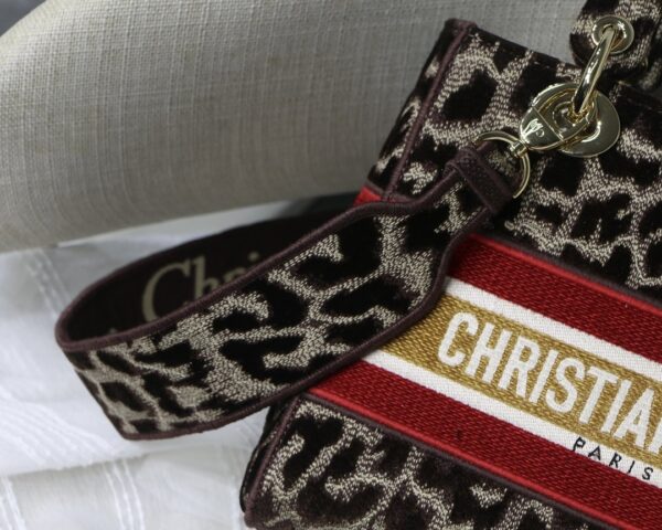 Christian Dior Medium Lady D-Lite Bag 24cm Leopard Brown - Image 3