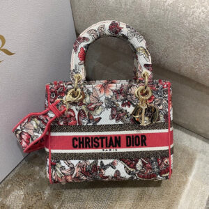 Christian Dior Medium Lady D-Lite Bag 24cm Red