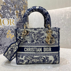 Christian Dior Medium Lady D-Lite Bag 24cm Blue