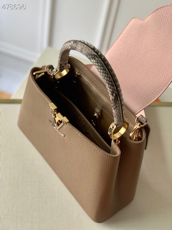 Louis Vuitton Woven Capucines Python Handle Bag 31cm Taurillon Leather Spring/Summer Collection N92802 Pebble - Image 7