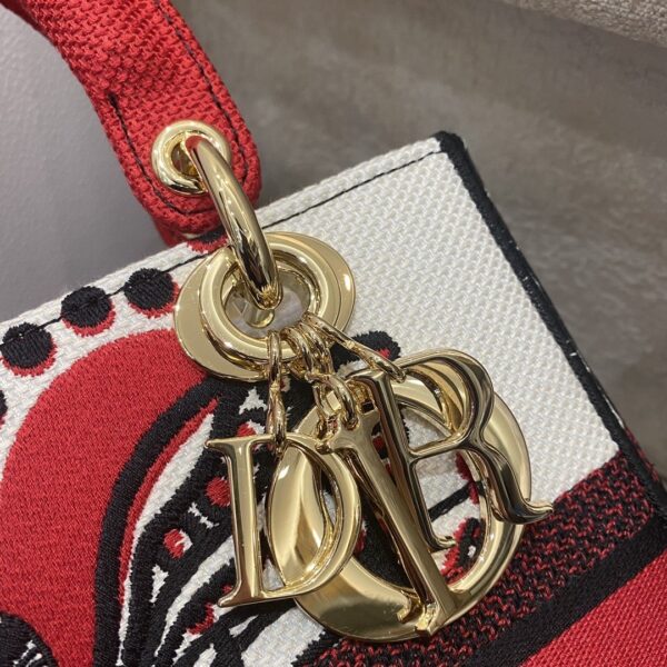Christian Dior Medium Lady D-Lite Bag 24cm Red - Image 2