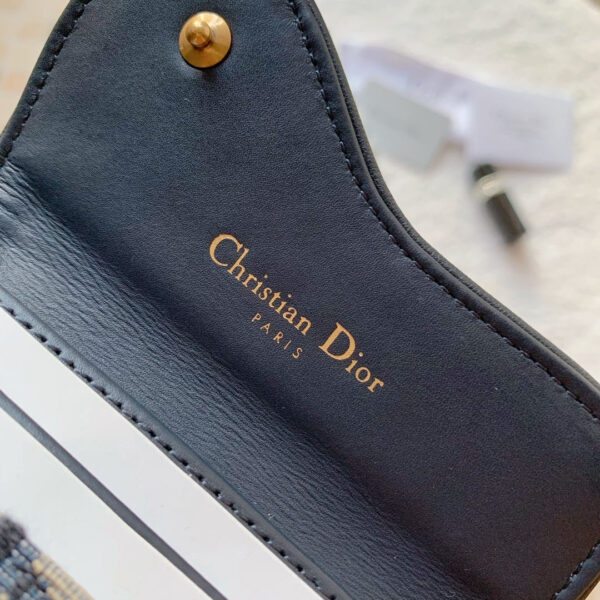 Christian Dior Saddle Flap Card Holder Black Wallet 11cm - Image 2