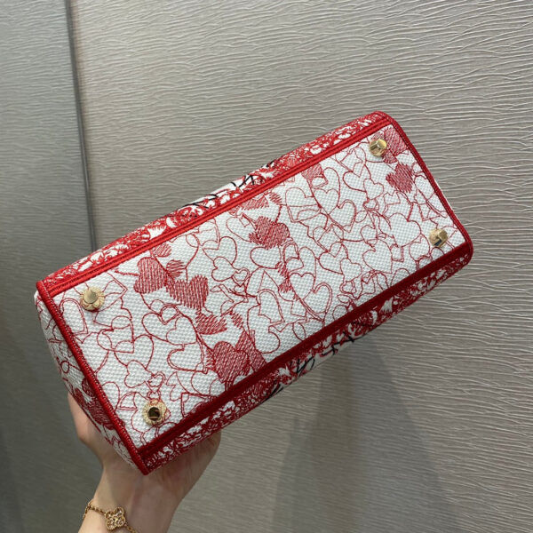 Christian Dior Medium Lady D-Lite Bag 24cm Red - Image 6