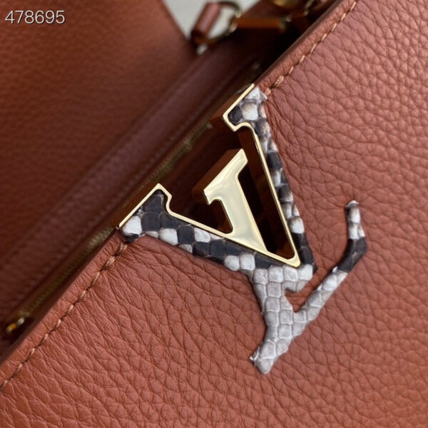 Louis Vuitton Woven Capucines Python Handle Bag 27cm Taurillon Leather Spring/Summer Collection N98388 Cognac - Image 8