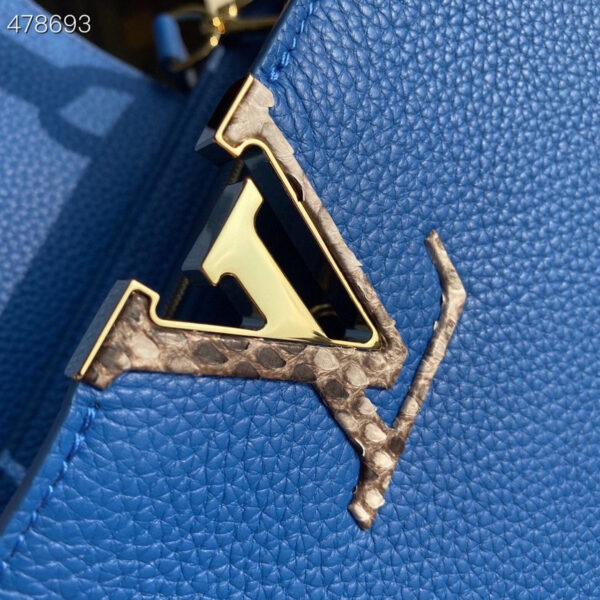 Louis Vuitton Woven Capucines Python Handle Bag 27cm Taurillon Leather Spring/Summer Collection N98388 Blue - Image 6