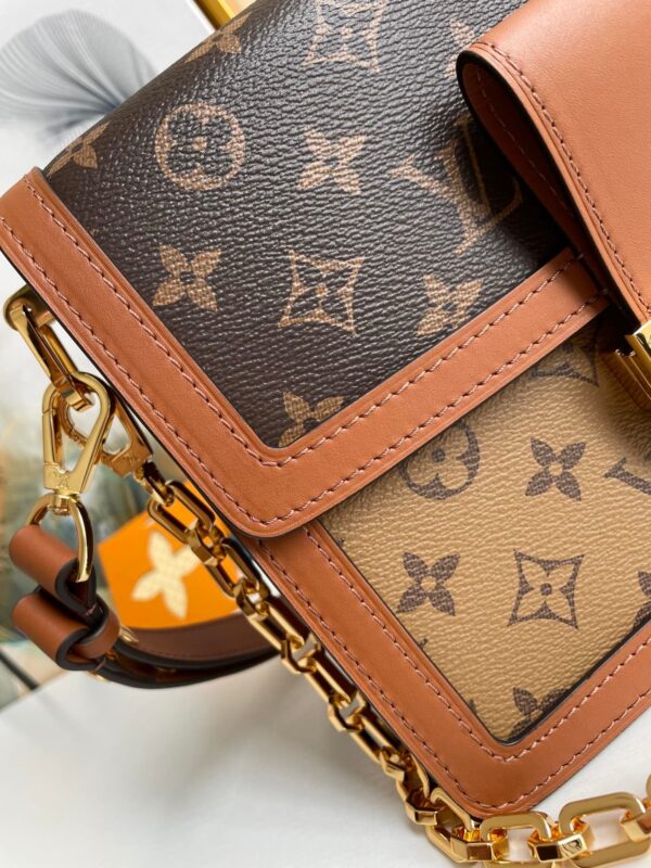 Louis Vuitton Dauphine MM Monogram And Monogram Reverse Canvas By Nicolas Ghesquière For The Cruise Collection, Women’s Handbags, Shoulder Bags 25cm LV M45958 - Image 7