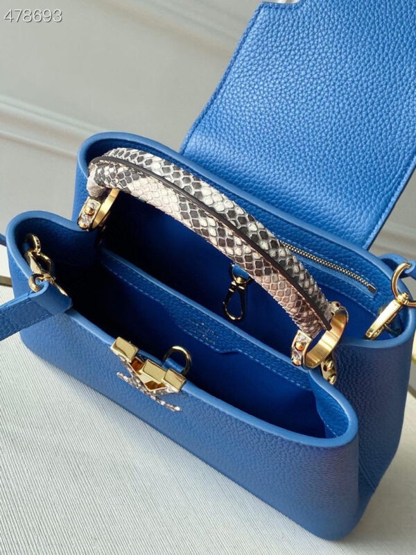 Louis Vuitton Woven Capucines Python Handle Bag 27cm Taurillon Leather Spring/Summer Collection N98388 Blue - Image 3