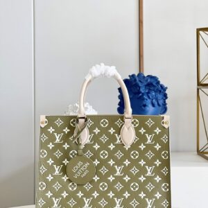 Louis Vuitton Onthego MM Tote Bag Khaki Green For Women 35cm LV M46060