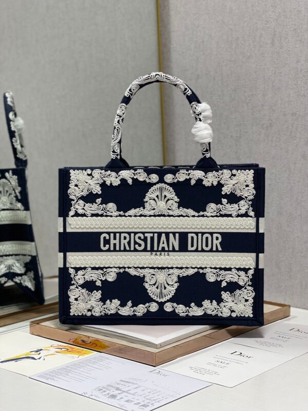 Christina Dior Medium Book Tote Bag 36cm Black