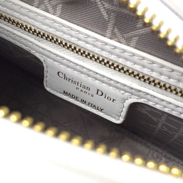 Christian Dior Lady Dior Bag 24cm Gold Hardware Lambskin Leather Spring/Summer Collection White - Image 15