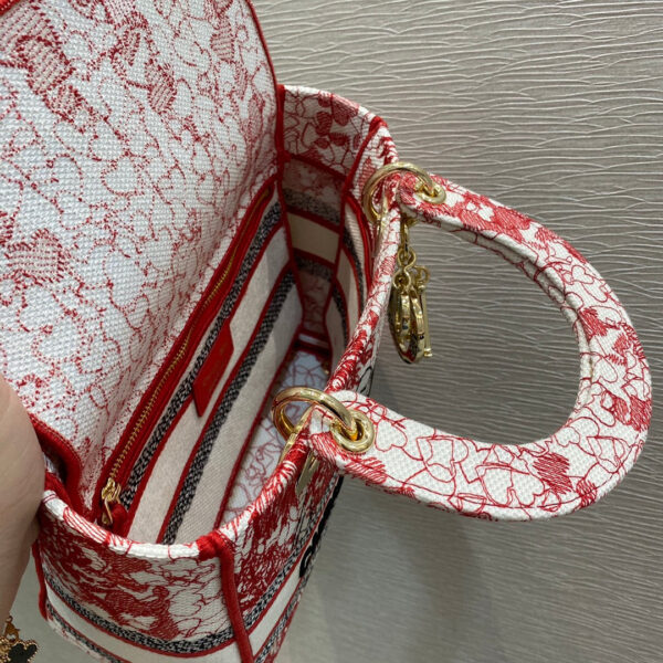Christian Dior Medium Lady D-Lite Bag 24cm Red - Image 5