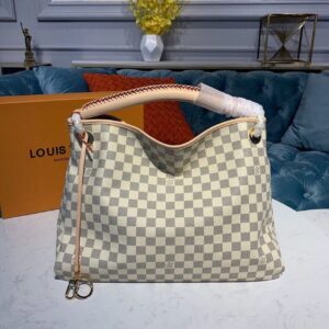 Louis Vuitton Artsy MM Bag 42cm Damier Azur Canvas Spring/Summer Collection N41174, Beige
