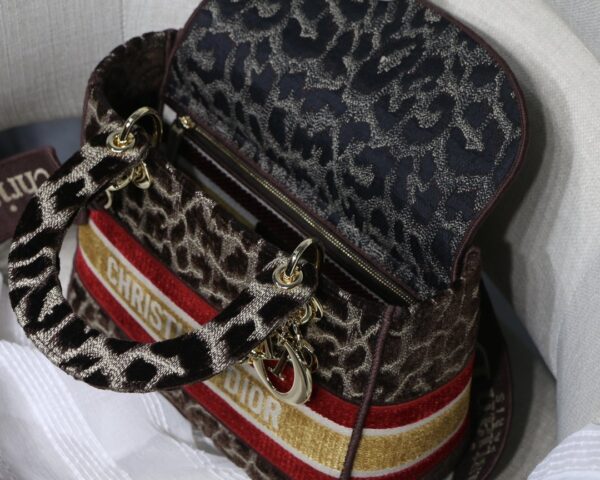 Christian Dior Medium Lady D-Lite Bag 24cm Leopard Brown - Image 7
