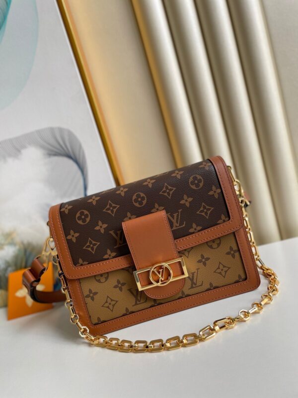 Louis Vuitton Dauphine MM Monogram And Monogram Reverse Canvas By Nicolas Ghesquière For The Cruise Collection, Women’s Handbags, Shoulder Bags 25cm LV M45958