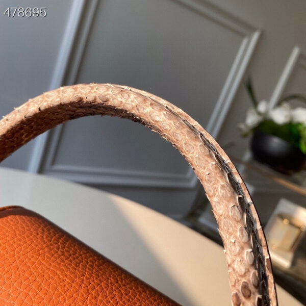 Louis Vuitton Woven Capucines Python Handle Bag 27cm Taurillon Leather Spring/Summer Collection N98388 Cognac - Image 4