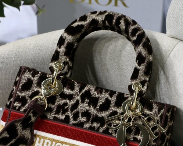 Christian Dior Medium Lady D-Lite Bag 24cm Leopard Brown - Image 6