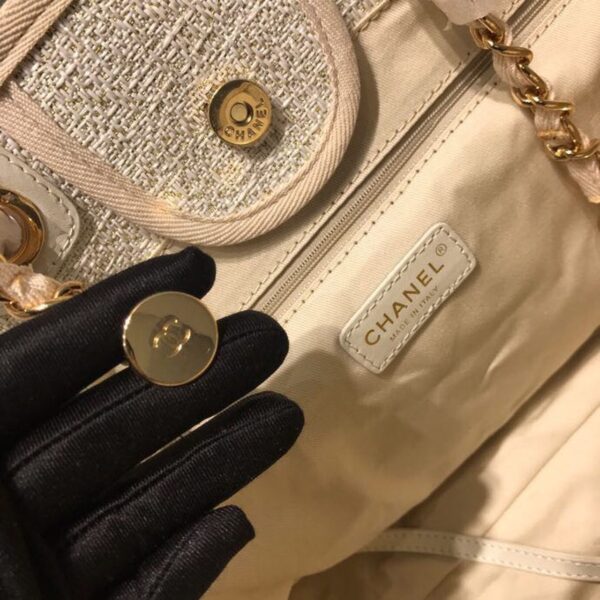 Chanel Deauville Tote 38cm Canvas Bag Spring/Summer Collection, Beige/Cream/Gold/Multi - Image 10