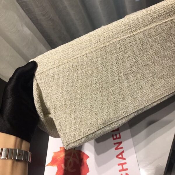 Chanel Deauville Tote 38cm Canvas Bag Spring/Summer Collection, Beige/Cream/Gold/Multi - Image 9