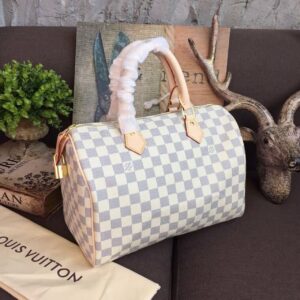 Louis Vuitton Speedy Bag 30cm Damier Azur Canvas Spring/Summer Collection N41370, White