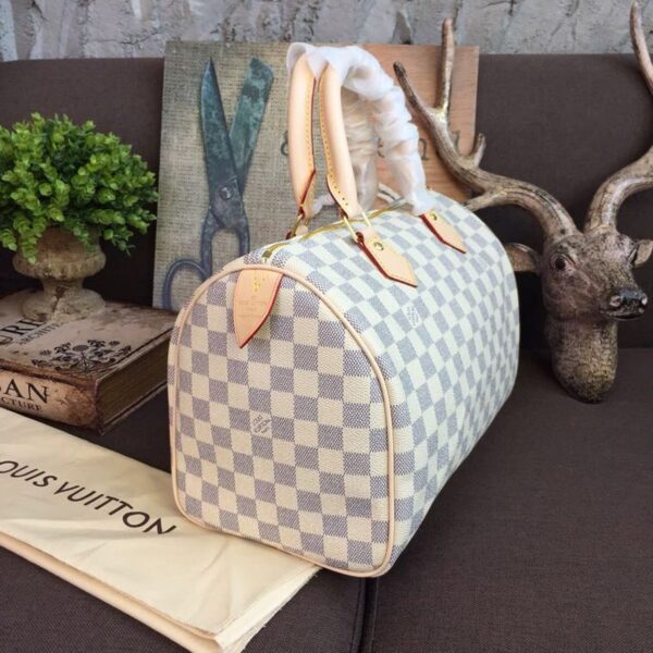 Louis Vuitton Speedy Bag 30cm Damier Azur Canvas Spring/Summer Collection N41370, White - Image 4