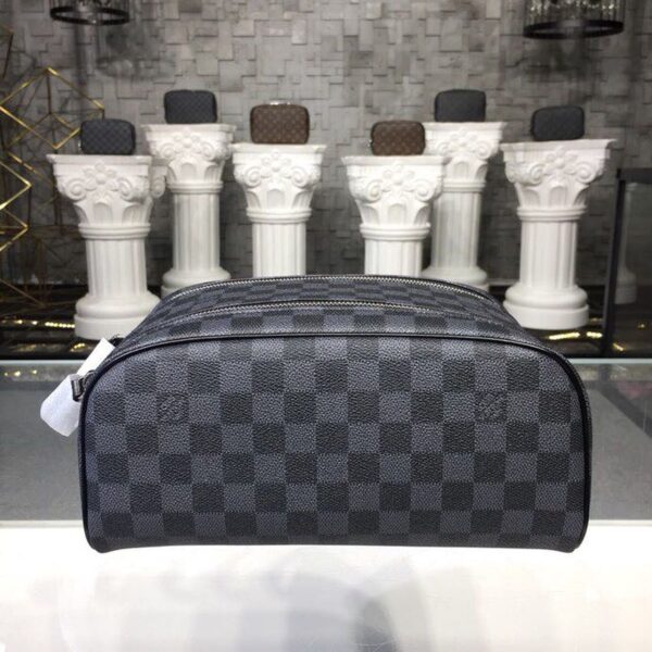 Louis Vuitton King Size Toiletry Bag 28cm Damier Graphite Canvas Spring/Summer Collection N47527, Black - Image 2