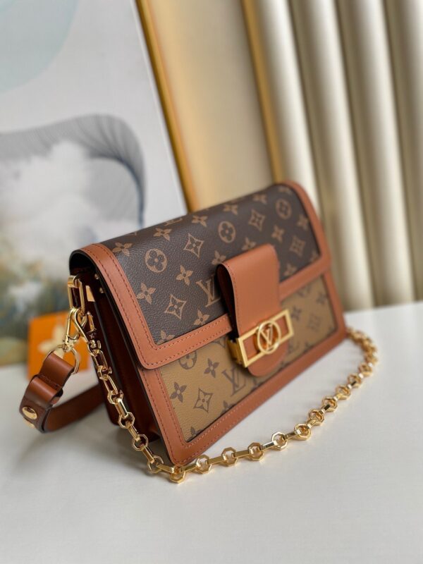 Louis Vuitton Dauphine MM Monogram And Monogram Reverse Canvas By Nicolas Ghesquière For The Cruise Collection, Women’s Handbags, Shoulder Bags 25cm LV M45958 - Image 6