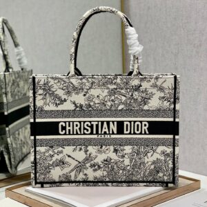 Christina Dior Medium Book Tote Bag 36cm Black/White