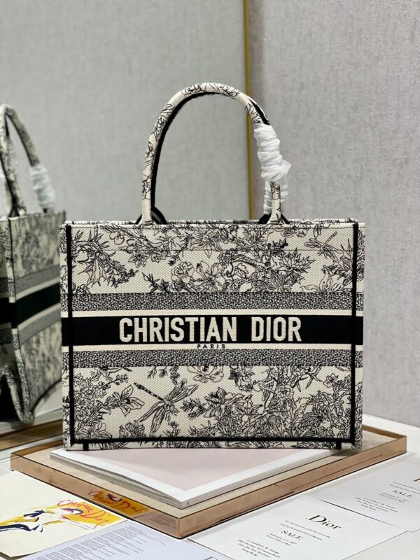 Christina Dior Medium Book Tote Bag 36cm Black/White
