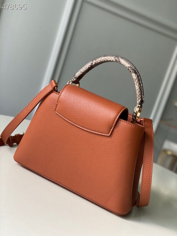 Louis Vuitton Woven Capucines Python Handle Bag 27cm Taurillon Leather Spring/Summer Collection N98388 Cognac - Image 2