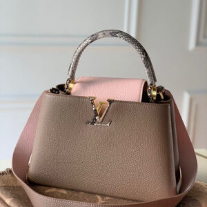 Louis Vuitton Woven Capucines Python Handle Bag 31cm Taurillon Leather Spring/Summer Collection N92802 Pebble