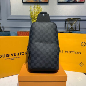 Louis Vuitton Avenue Sling Bag 32cm Damier Graphite Canvas Spring/Summer Collection M41719, Black